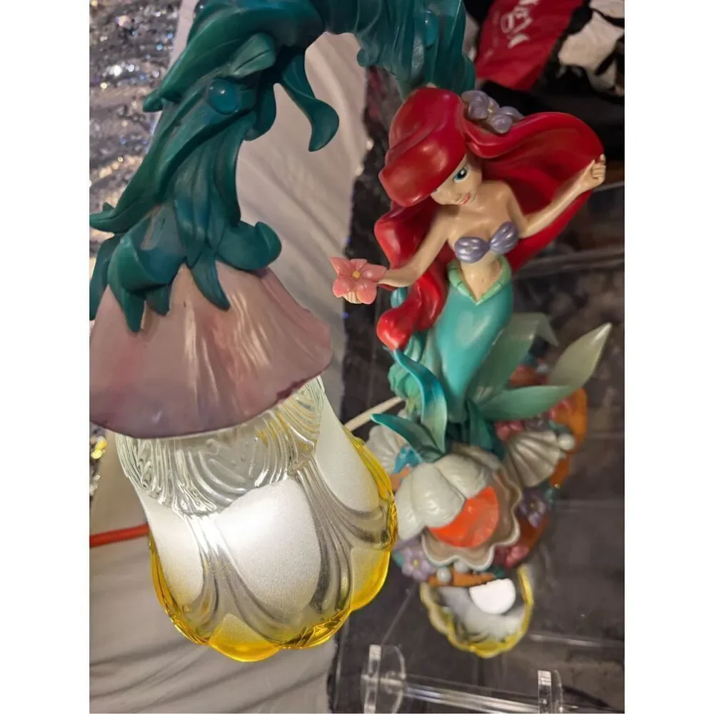 Vintage 2004 Disney Little Mermaid Ariel Seaflower Serenade Lamp W/ Night-light